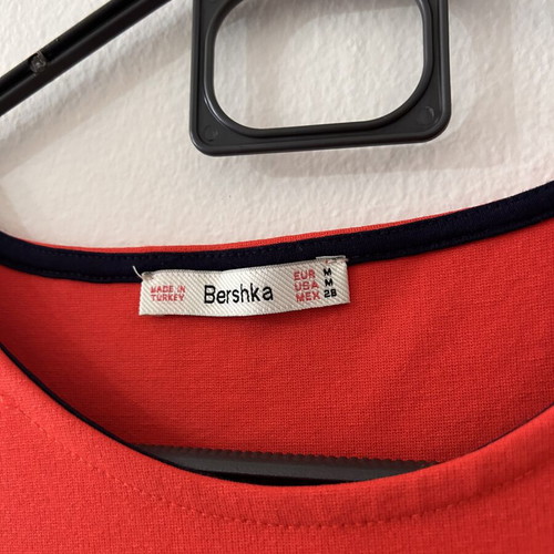 Bershka red mini dress size M new with short sleeves
