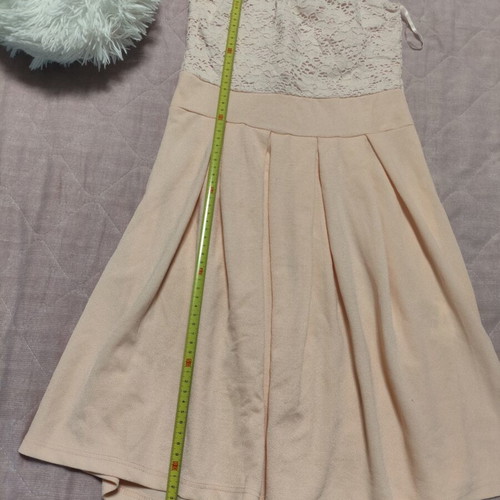 Strapless dress size medium, like new, beige and pink