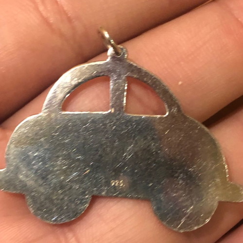 Silver necklace in car shape 925