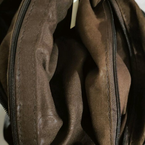 Shoulder bag used, grey with 3 external and 4 internal pockets