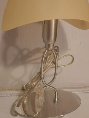 Inox table lamp with glass shade like new