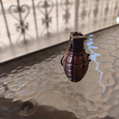 Grenade Keychain with Laser Light new, beige A.P.C.