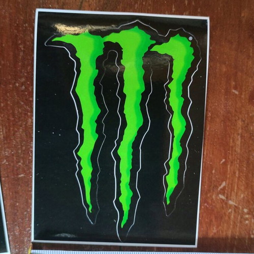 Monster original plastic stickers new, pair