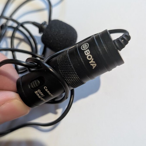 Boya BY-M1 condenser lapel microphone used, clip missing