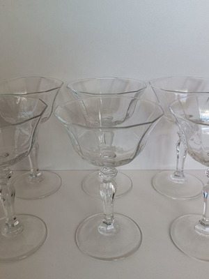 Set of 6 glasses for aperitif or wine used, 14 cm height