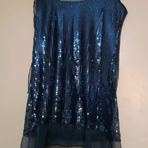 Rinascimento blue blouse with sequins like new, evening wear