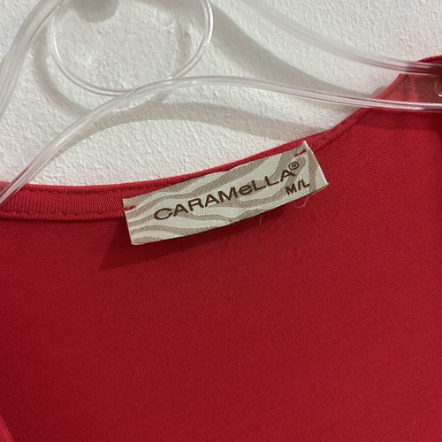 Caramella red wrap midi/maxi dress, size M/L