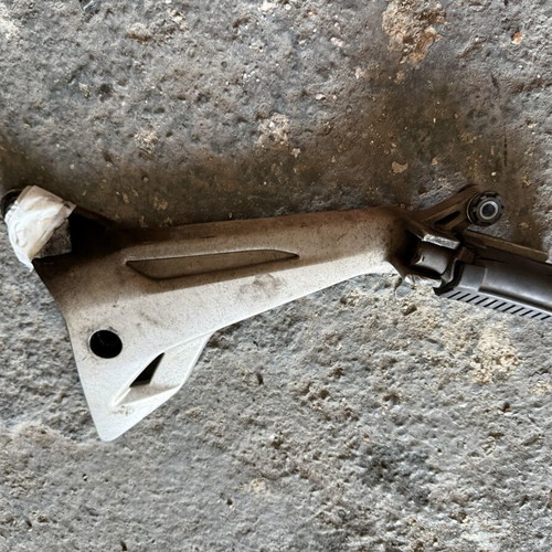 Right passenger footrest used, good condition
