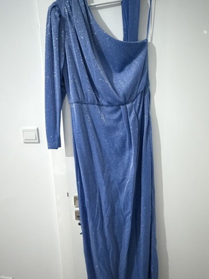 Official dress turquoise with one sleeve and belt, new