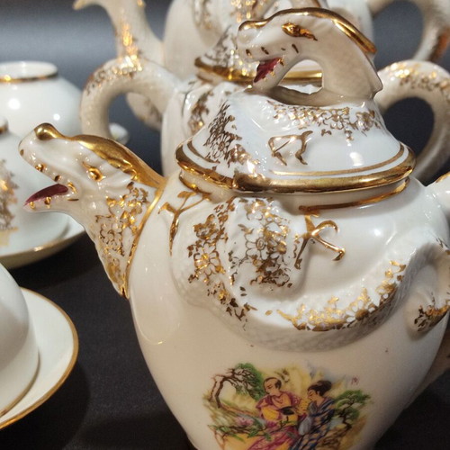 1960s Serving Set Made in Japan like new with 6 Cups and Creamer