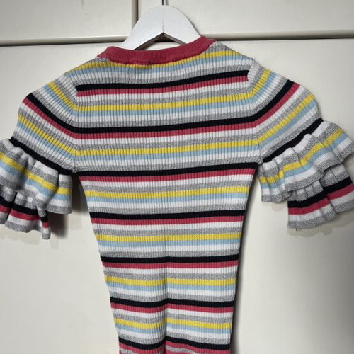 Women's short-sleeve summer blouse XS like new, multicolor