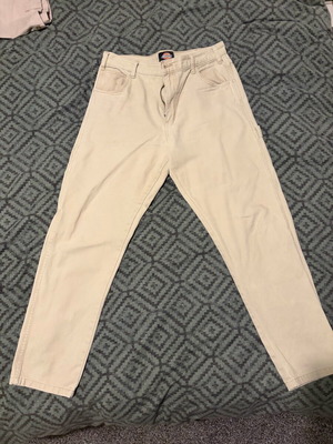 Dickies Carpenter παντελόνι μεταχειρισμένο, μπεζ W34, vintage patched workwear