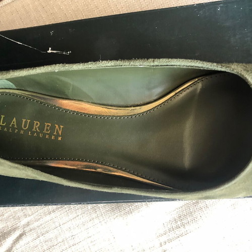 Ralph Lauren suede ballerinas like new, olive, size 40