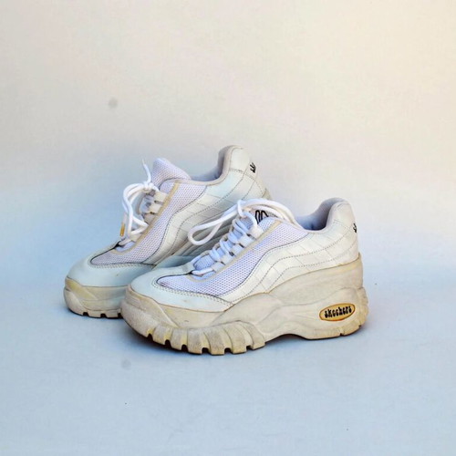Skechers Wompers white canvas sneakers used, deadstock with tags size 37