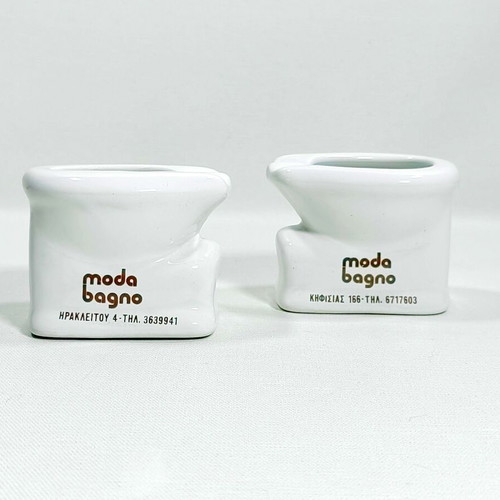 Vintage Moda Bagno Ceramic Miniature Ashtrays Set of 2
