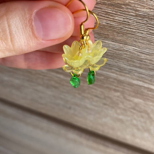 Handmade yellow earrings inspired by Barbie Fairytopia