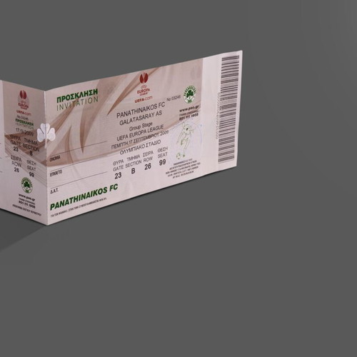 Panathinaikos Galatasaray 2009 UEFA Europa League collectible ticket-invitation