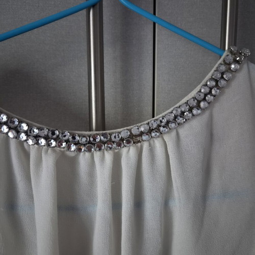 Zara blouse used, semi-transparent double fabric, size M, white