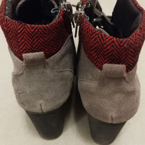 Henry Cottons leather ankle boots used, 8cm heel, size 37, gray red