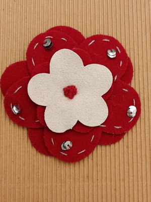 Fabric handmade boutonniere made to order, diameter 10 cm