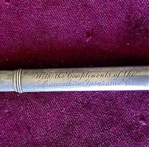 1908 Όμορφη ασημένια αγγλική θήκη μολυβιού με κρίκο
