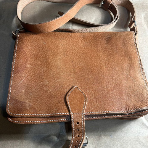 Leather bag vaketa crossbody new, beige and brown