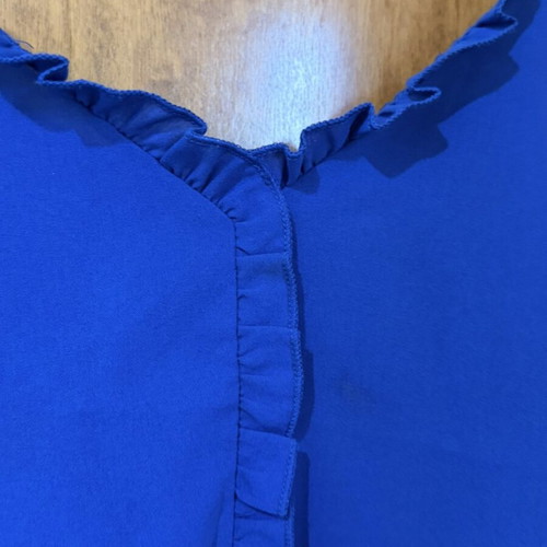 Shein women's electric blue top with ruffles XS