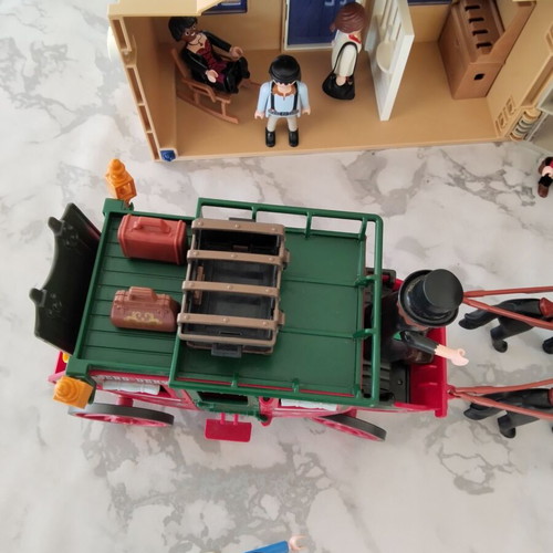 Playmobil Western Mega Lot used with Sheriff, Bank, Stagecoach & 13 Figures
