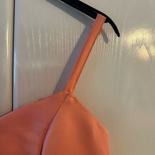 Peach dress like new size L with bow detail on back