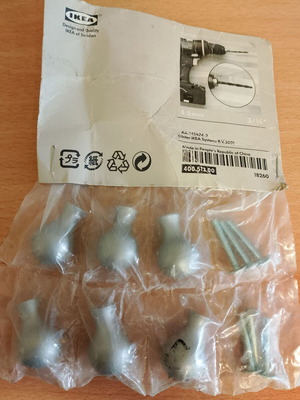 Ikea Kosing knobs silver nickel, 6 new in package