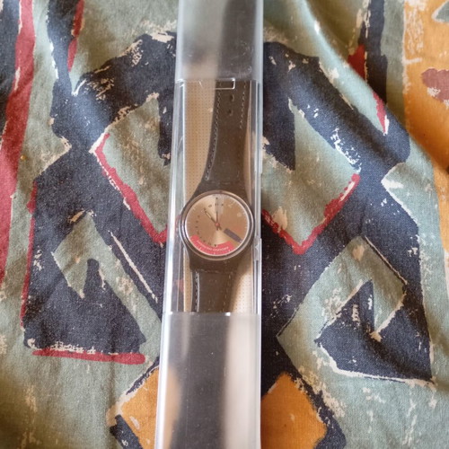 Swatch Tip Tap GB138 watch used, black, with box and papers