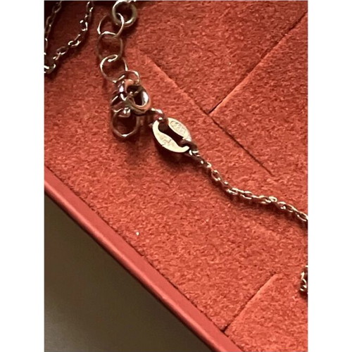 Silver necklace with rose gold plating and black zircon, like new
