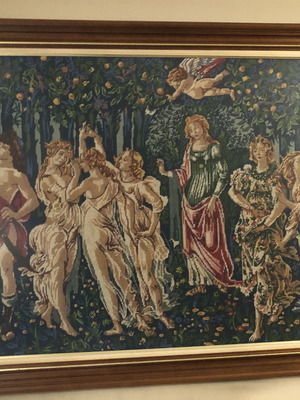 Κεντημένος πίνακας Boticceli χειροποίητο με καλή κορνίζα 95×1,35