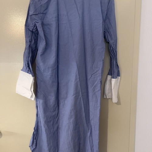 Zara maxi blue shirt with white details