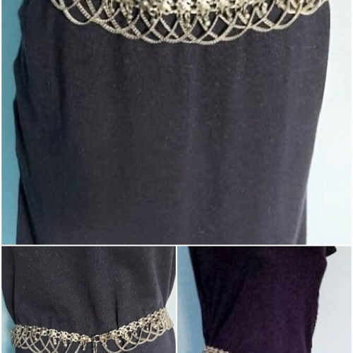 Two metal decorative belts, silver and rose gold styles