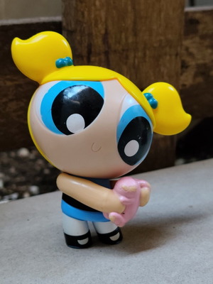 Bubbles figure with Octi used, The Powerpuff Girls collectible