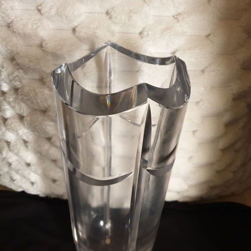 Kosta Boda Rideau crystal vase 1986 by Gun Lindblad