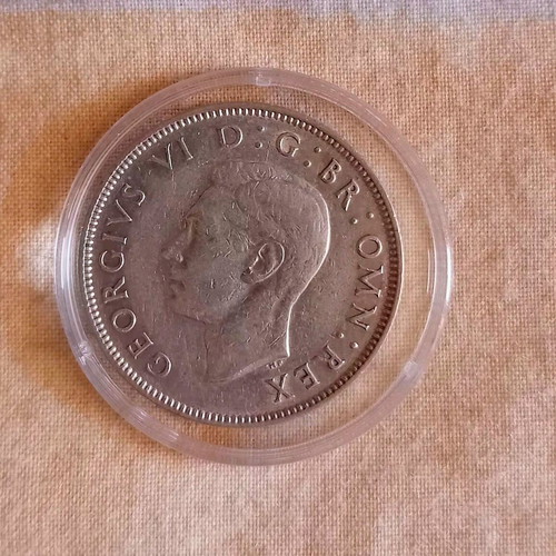 British silver coin 2 shillings (1 florin) 1944 used