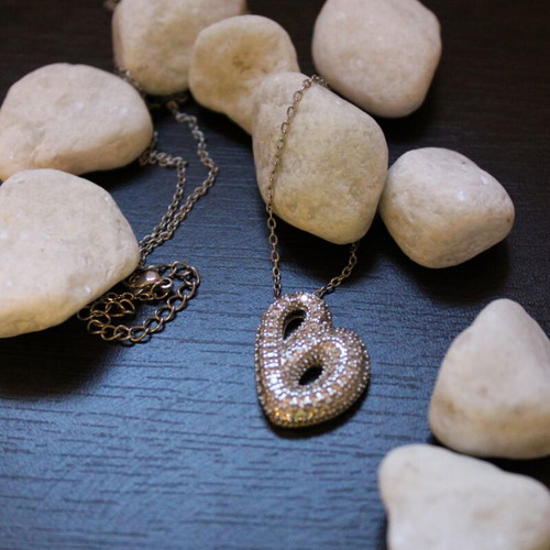 Silver necklace with initial B like new