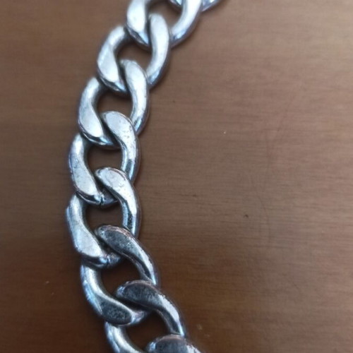 Chain necklace 50 cm used, heavy, silver color, Cuban style