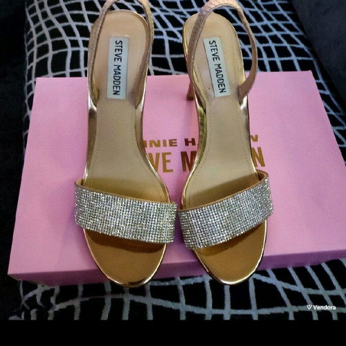 Steve Madden sandals size 37.5 pink-gold with strass new