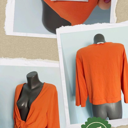 Ulla Popken top like new, plus sizes 2XL to 5XL, orange cotton blend