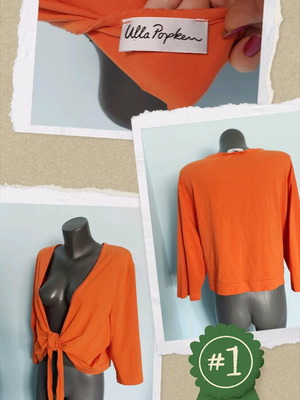 Ulla Popken top like new, plus sizes 2XL to 5XL, orange cotton blend