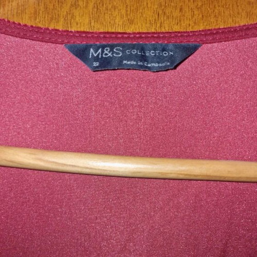 Βελούδινο φόρεμα Marks & Spencer κόκκινο νέο μέγεθος 5XL
