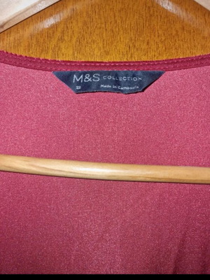 Βελούδινο φόρεμα Marks & Spencer κόκκινο νέο μέγεθος 5XL