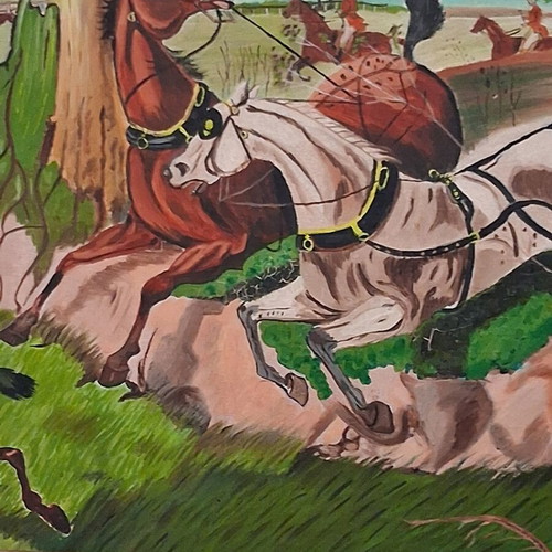 Vasilis Dimitriou large signed painting 115x70 cm