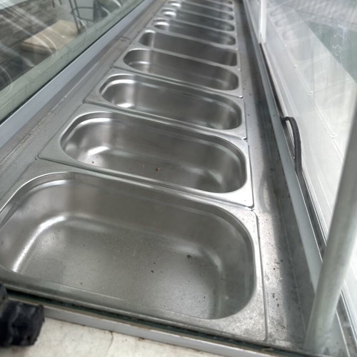 Professional refrigerated display counter inox with GN pans used