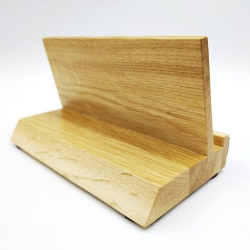 Wooden Now Playing vinyl record stand, handmade oak and walnut