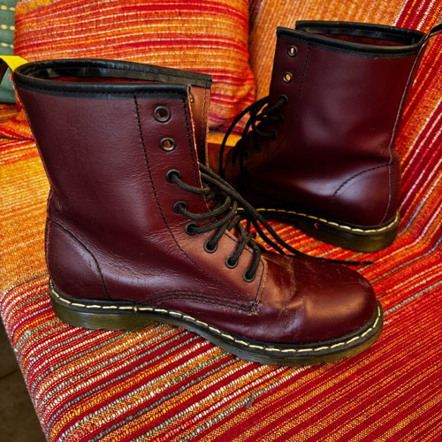 Burgundy ankle boots used, size 39