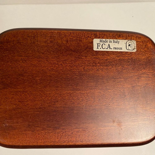 Vintage Italian Wooden Box F.C.A. Firenze like new with silver top